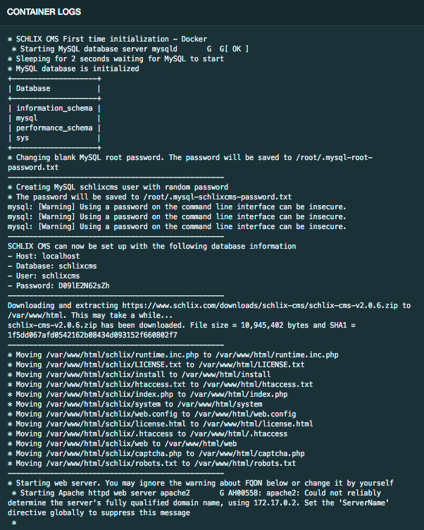 Docker Kitematic log