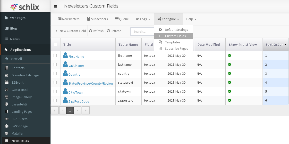 SCHLIX Custom Fields