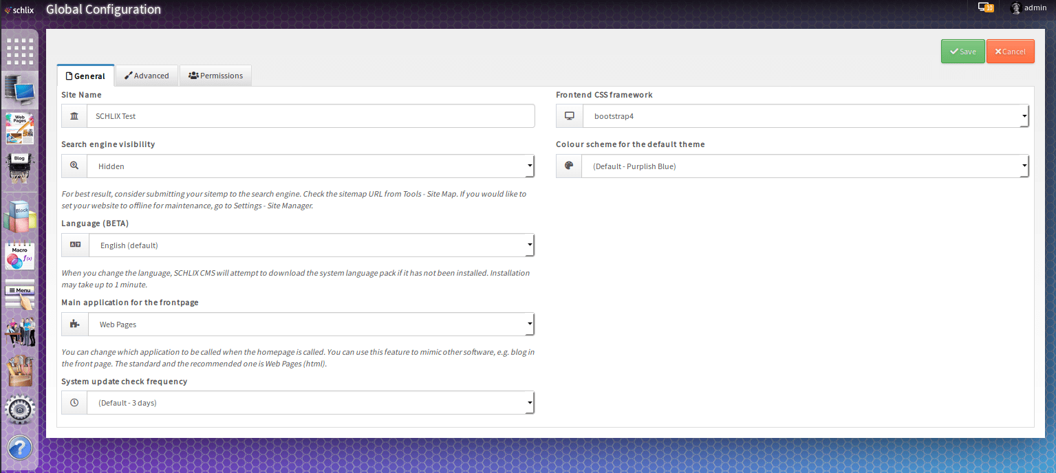 SCHLIX v2.2.x - global configuration