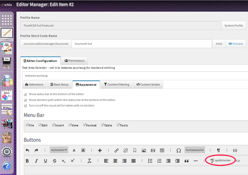 TinyMCE 4 Spell Checker