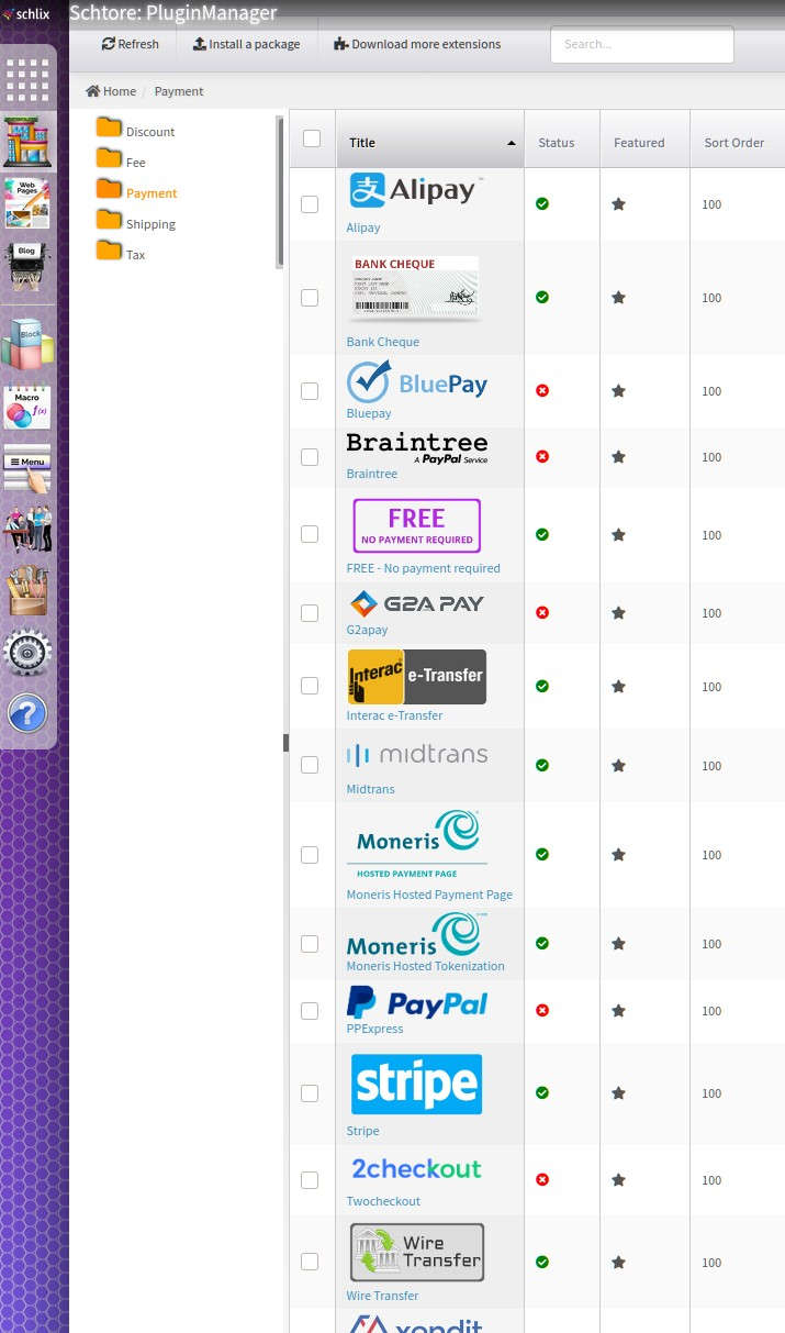 SCHLIX E-commerce - payment plugins (Alipay, Paypal, Braintree, Moneris, Xendit)