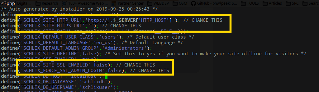 config.inc.php SSL for SCHLIX