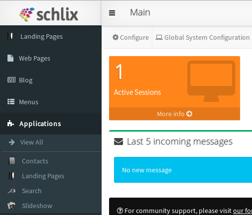 Change frontpage application