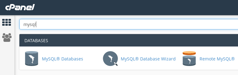 CPanel MySQL Database Wizard