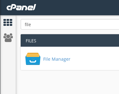 CPanel File Manager search
