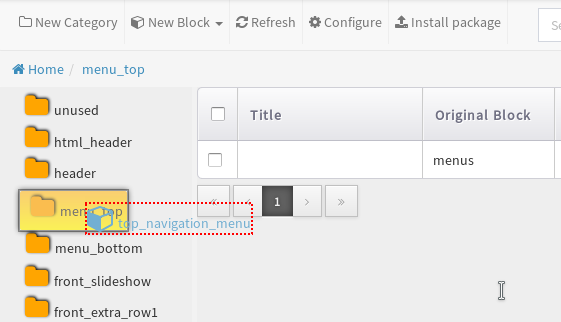 Drag and drop in SCHLIX CMS