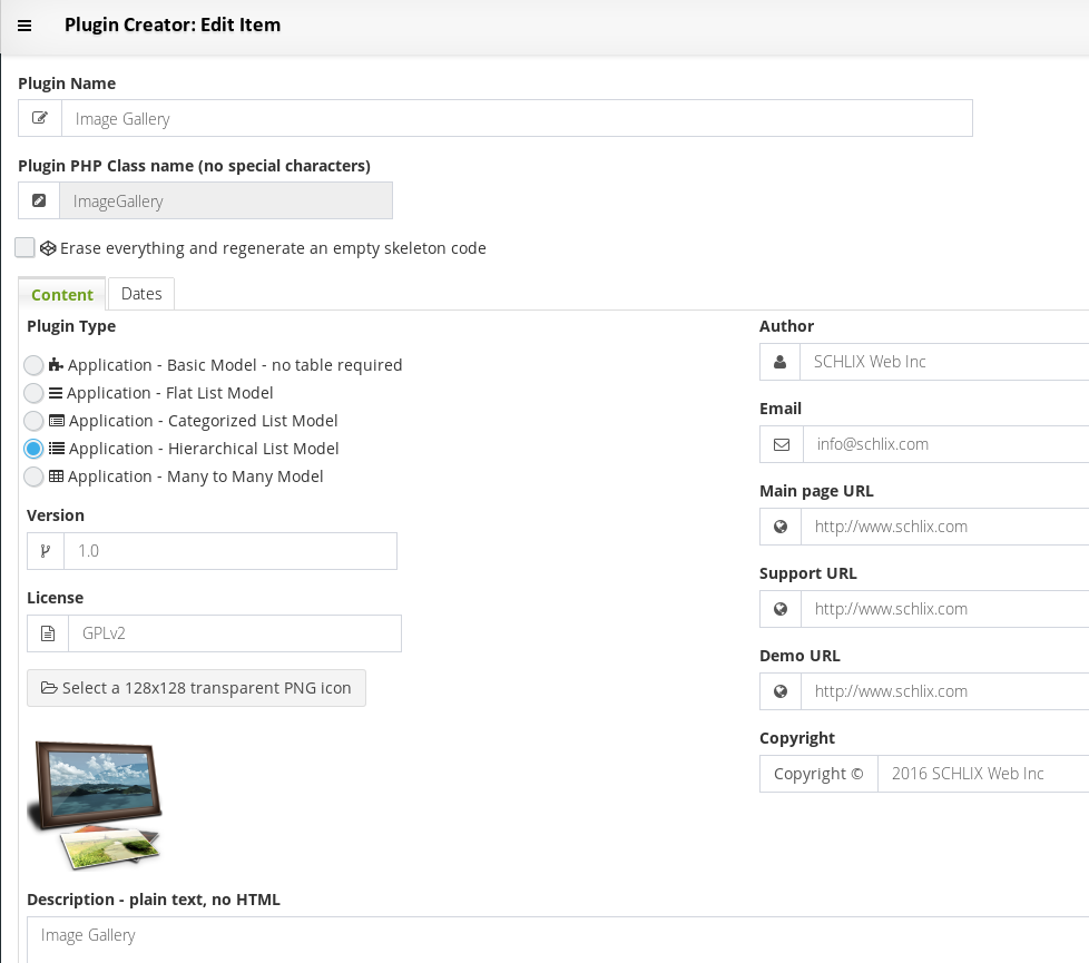 Create plugin for SCHLIX CMS