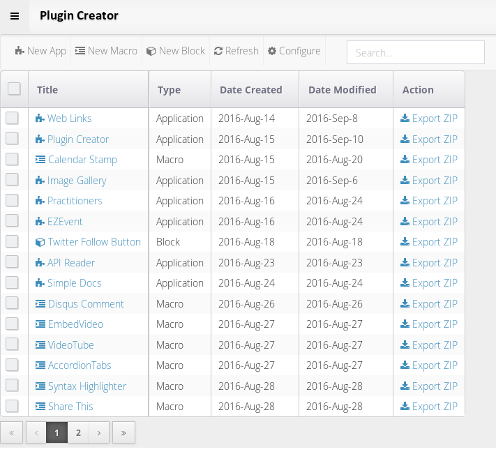 Schlix CMS plugins