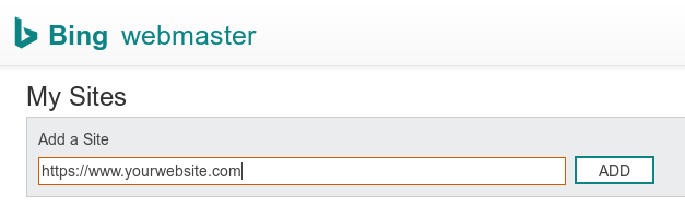 Bing Add Site