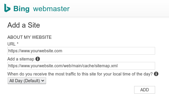 Bing add sitemap