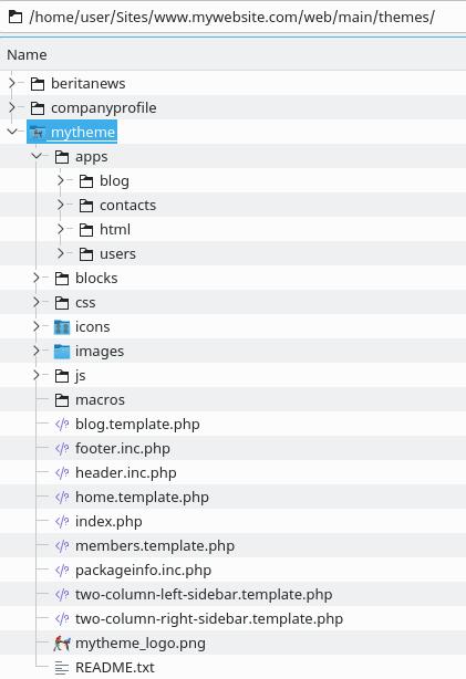 Output files from Theme Creator 