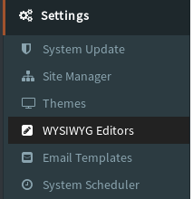 Change WYSIWYG Editor