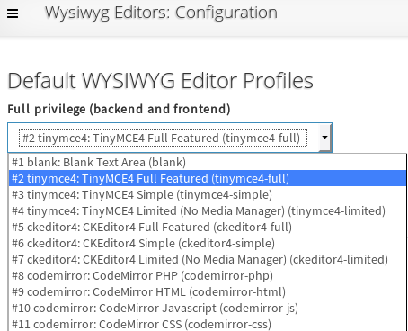 Change WYSIWYG Editor